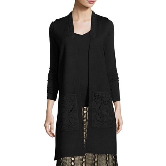 Kobi Halperin Jackets & Blazers - Kobi Halperin Jaycie Lace-Trim Sweater Vest in Black